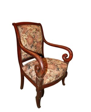 French Directoire Style Armchair from the 1800s with Sanderson floral fabric