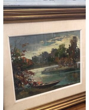 Boat on the Ticino River
