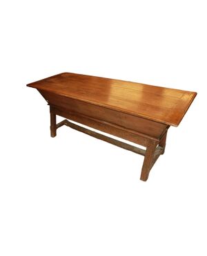 Large French Walnut Wood Flour Bin from the 1800s