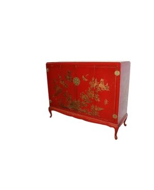 Chinese sideboard, first half of the 1900s, lacquered and richly decorated