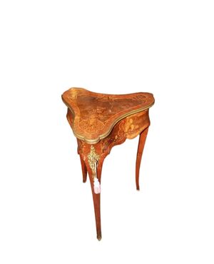 Inlaid Louis XV style triangular table from the 1800s