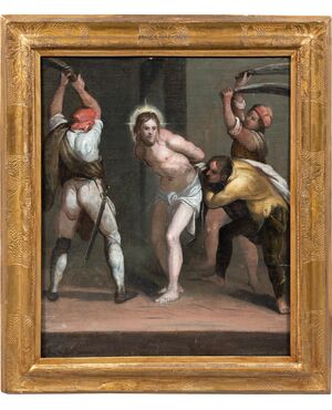 Piero di Giovanni Bonaccorsi, known as Perin del Vaga (Florence 1501 - Rome 1547), workshop of - Flagellation of Christ.