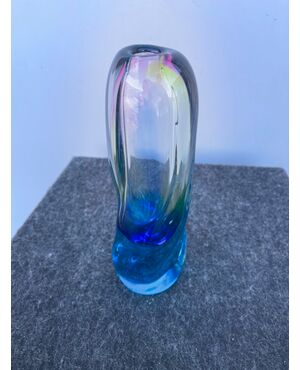 Submerged glass vase.Flavio Poli for Seguso.Murano.     