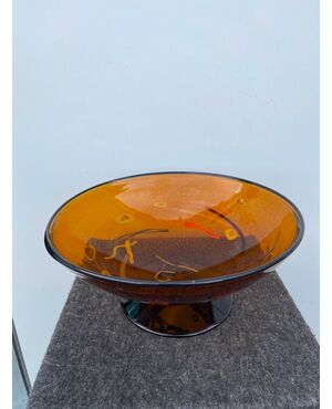 Glass bowl with murrine and gold inclusions.Giulio Radi for A.Ve.M.     