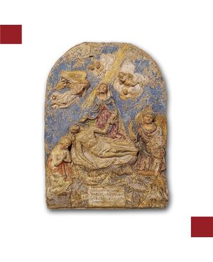 STUCCO POLICROMO RINASCIMENTALE META’ XVI SECOLO