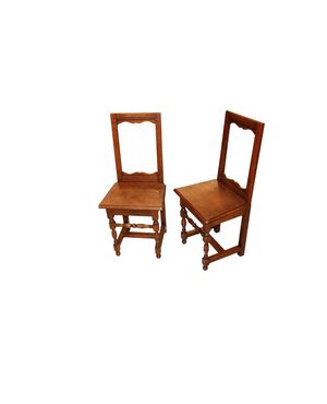 Set of 4 late 1800s French rustic chairs