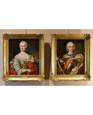 Ritratti di Maria Teresa d'Asburgo e Francesco I di Lorena, Martin van Meytens (Stoccolma 1695 - Vienna 1770)