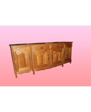 French 2.5 meter cherry wood sideboard in Provençal style from the early 1900s