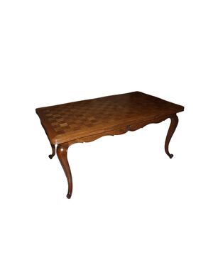 Early 20th century extendable Provençal walnut table with parquet top