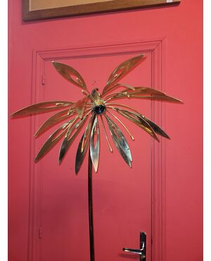 Lampada da terra anni '60 Gabriella Crespi Lamter Milano Ottone