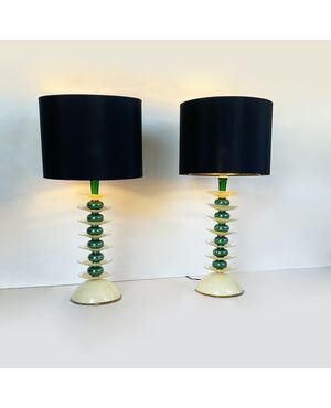 Stained glass table lamps - Vintage 1970