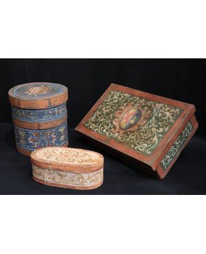 3 Lacquered Boxes, Tuscany, 17th Century