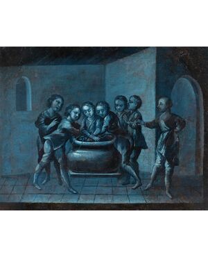 Pittore francese (XVIII sec.) - Giuseppe gettato dai fratelli nella cisterna.