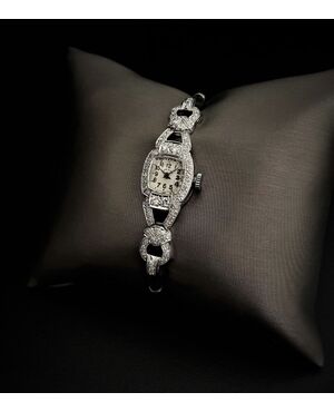 Orologio  in  platino  " Art  -  Dèco "   con   Diamanti   1.5  ct.