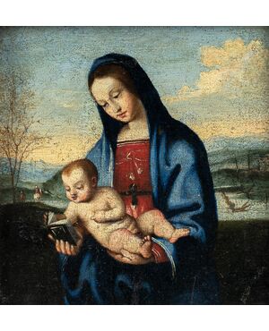 Umbrian painter (16th century) - Madonna with Child in a landscape (Madonna Conestabile).