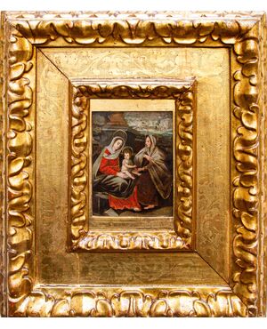 Scuola fiamminga, XVI secolo, Sant'Anna, la Vergine e il Bambino