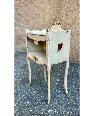 Antique Shabby Chic Nightstand - Napoleon III