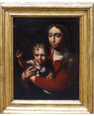 17th century, Bergamo school, Madonna with blessing Child