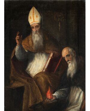 Pietro de' Marescalchi detto lo Spada (Feltre 1522 - Feltre 1589) - Sant’Ambrogio e Sant’Antonio Abate.