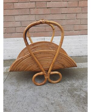 RAFFINATO PORTAGIORNALI IN BAMBOO ANNI 60 ORIGINALE E IN BUONE CONDIZIONI