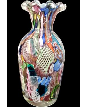 Glass vase with murrine, 'Byzantine' series. Dino Martens for A.v.e.m Murano.