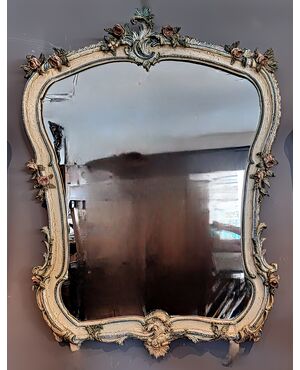 Large Genoese lacquered mirror. Genoa, mid-18th century