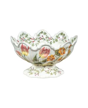 Polychrome majolica centerpiece bowl. Bassano, 19th century.