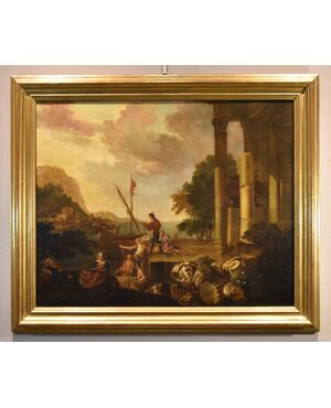 Coastal landscape with architectural ruins, Jacob de Heush (Utrecht 1657 – Amsterdam 1701)