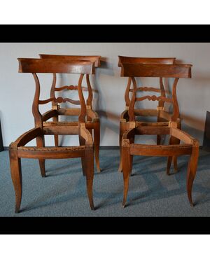 Four walnut chairs