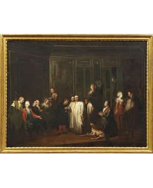 Gaetano Grezler (active in Veneto in the second half of the 18th century) - Interior scene with figures