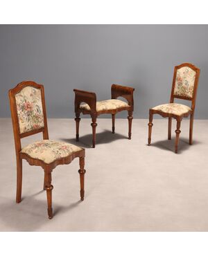 Pair of Chairs and Bench Italy Second Quarter 20th Century