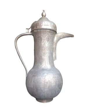 Large silver-plated copper teapot