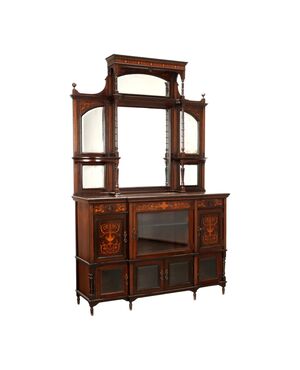 English Sideboard with Hutch, Second Half of the 19th Century