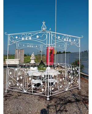 Gazebo esagonale in ferro pesante