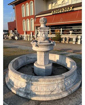 Circular marble fountain
