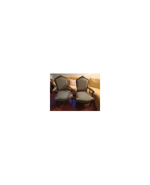 Pair of walnut armchairs
