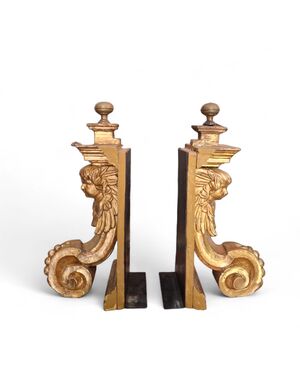 Gilded wooden bookends