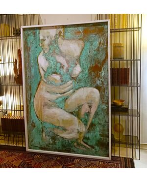 Oxidized oil on copper "Aphrodite Goddess of Love" - A masterpiece by Alessandro La Motta