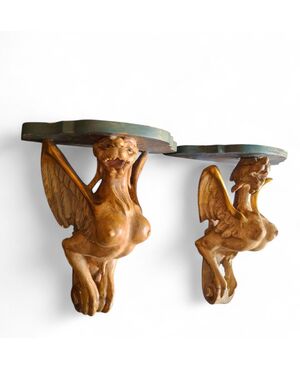 Pair of Harpy Sculptures