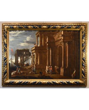 Fantastic view with port and capriccio, Alessandro Salucci (Florence 1590 - Rome 1657)