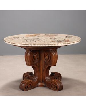 Round Table with Mosaic Top Italy 19th Century
