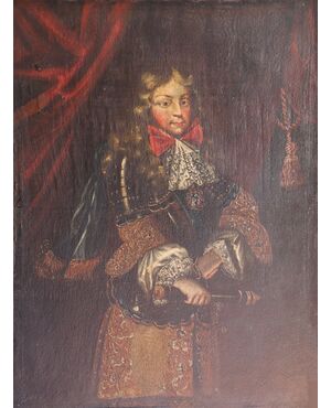 Circle of Laurent Dufour, 1601 - 1679; Portrait of Vittorio Amedeo II of Savoy as a child, oil on canvas