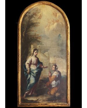 Italian School; Apparition of the Madonna of Santa Maria del Fonte to Giannetta in Caravaggio, late 18th century early 19th century, oil on canvas