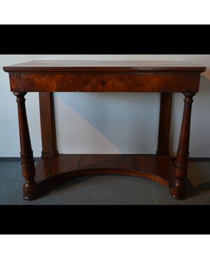 Walnut console with drawer