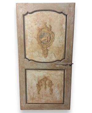PTL715 - Antique double-sided lacquered door, 18th century, dimensions cm W 100 x H 200