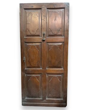 PTCI472 - Baroque walnut entrance door, 18th century, dimensions cm W 104 x H 230