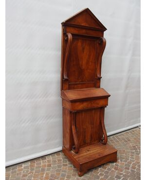 Directory style walnut wall-mounted prie-dieu, early 19th century, French origin, cm L61xP49xH195