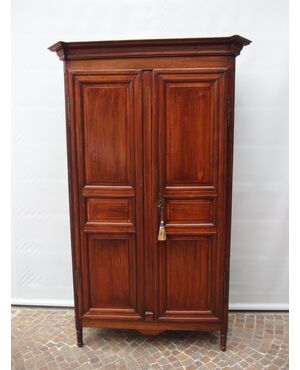 SMALL TWO-DOOR WALNUT WARDROBE LOUIS XVI STYLE FRANCE cm 106x45xH204
