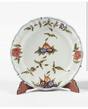Serie di 5 piatti in maiolica , Antonibon XVIII secolo