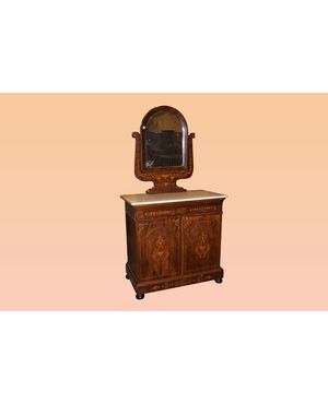 Comò Comoncino francese stile Carlo X con specchio del 1800